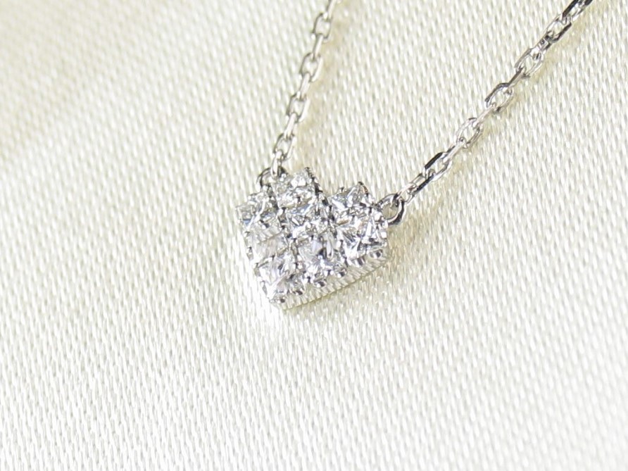 princesspaveheart necklace pt/diamond(プリンセスパヴェハート ネックレス プラチナ/ダイア)