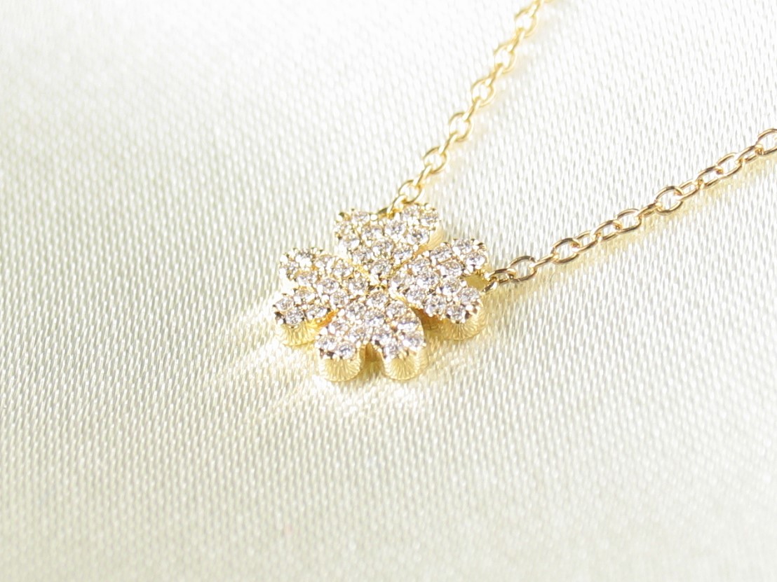 fourheartclover necklace k18g/diamond(フォーハートクローバー ネックレス k18ゴールド/ダイア)